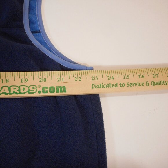 LL Bean Men’s Large Polartec Fleece Vest Full Zip Pockets Navy Blue - Picture 6 of 14